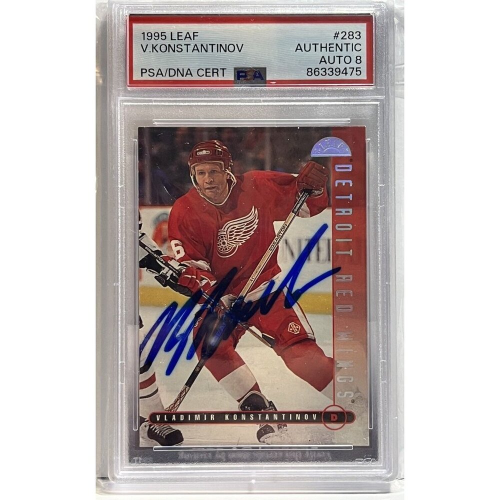 1995 Leaf Rare! SIGNED VLADIMIR KONSTANTINOV PSA/DNA JSA Double CERTIFIED AUTO!!